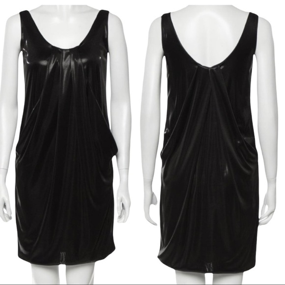 DVF LESLEY LIQUID JERSEY WHIMSYGOTH BLACK MINI COCKTAIL DRESS GOTH NYE PARTY, 0 - Picture 6 of 10